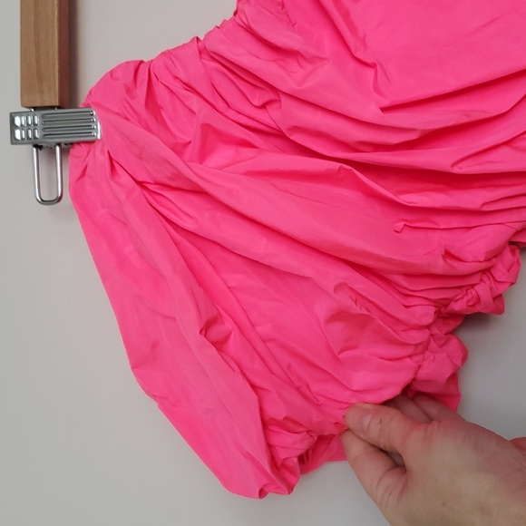 NWT MSGM Neon Pink Off Shoulder Heart Dress - Picture 6 of 13